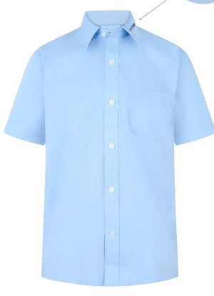Shirts - Non Iron - Short Sleeve (Twin Pack) - AIS - Blue