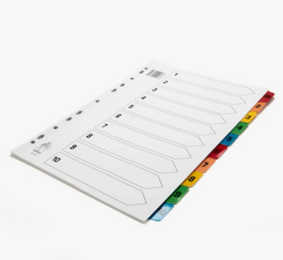 Clipp PP Colour Divider A4 1-10