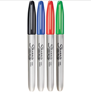 Sharpie Fine Tip Permanent Marker (Pack of 4)