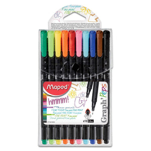 Maped Graph Peps Fineliner Deco –  10 Colours Set