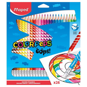Maped Colour Pencils Erasable Oops - 12 Colours Set