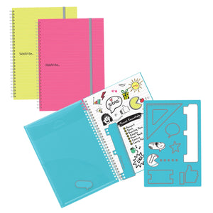Foldermate Spiral Notebook W/Tool Pad - Reg Colour