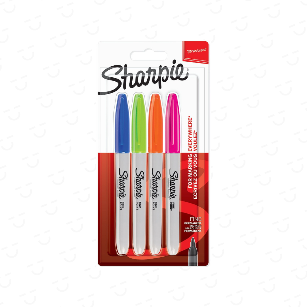 Sharpie Fine Tip Permanent Marker (Pack of 4)