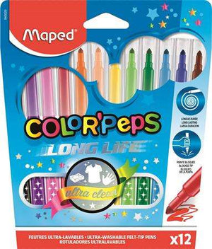 Maped Peps Felt Tip Long Life Colour Pens (12 Colour)