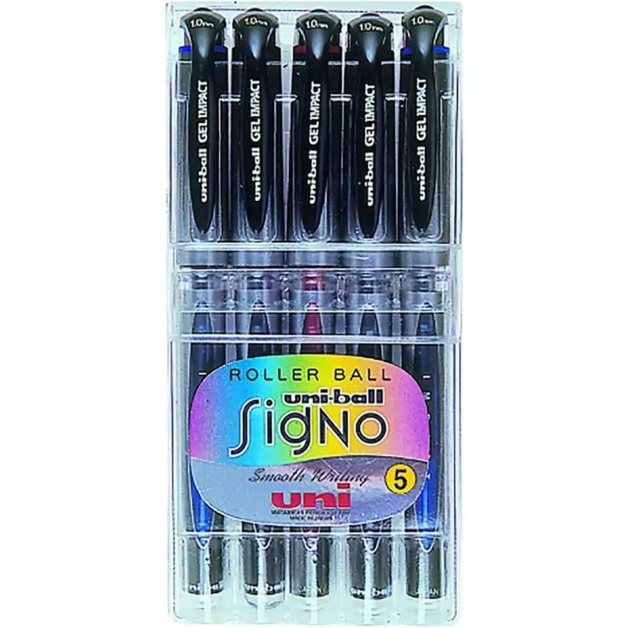 Uni-Ball Pen Gel Impact 1.0 mm Signo Rollerball Pen - 5 Pack