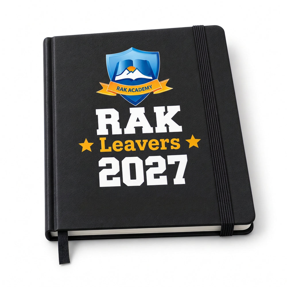 RAK Academy Class of 2027 black leavers notebook